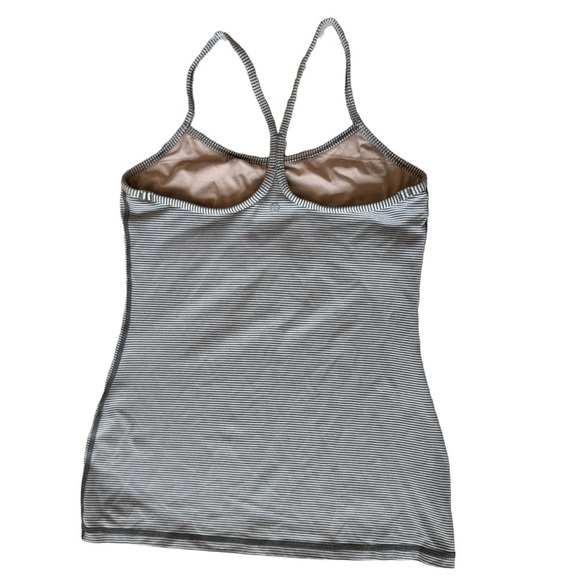 Lululemon Power Y Tank *Luon, Tonka Stripe Heathered Slate White, Size 8 - Picture 9 of 10